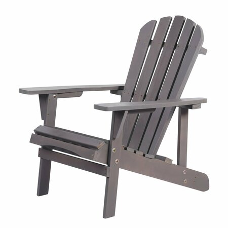 MOOOTTO Adirondack Chair Solid Wood Accent Patio Chair for Backyard, Garden, Lawn and Beach TBZOSW2006DGSW